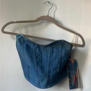 Blue Denim Corset Top